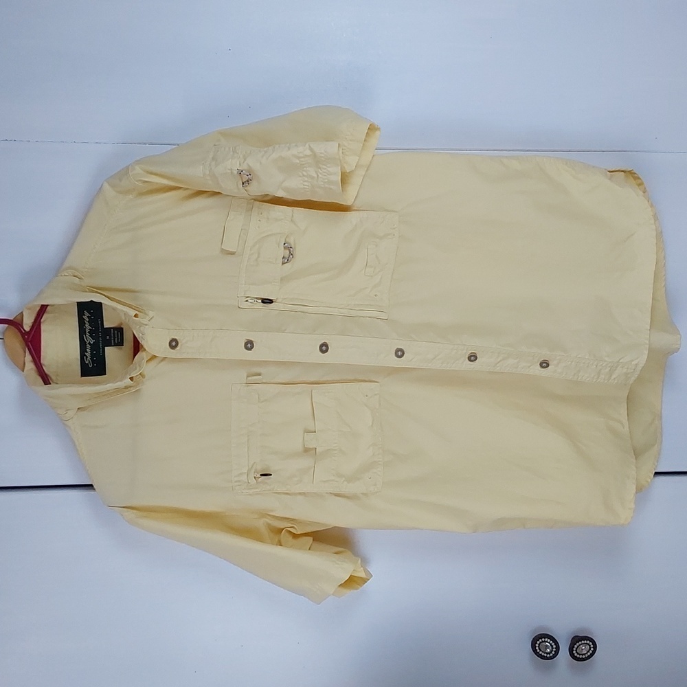 Shaw Brigsby| Mens Vented Lightweight Fishing Hiking Shirt Butter Yellow Sz.M